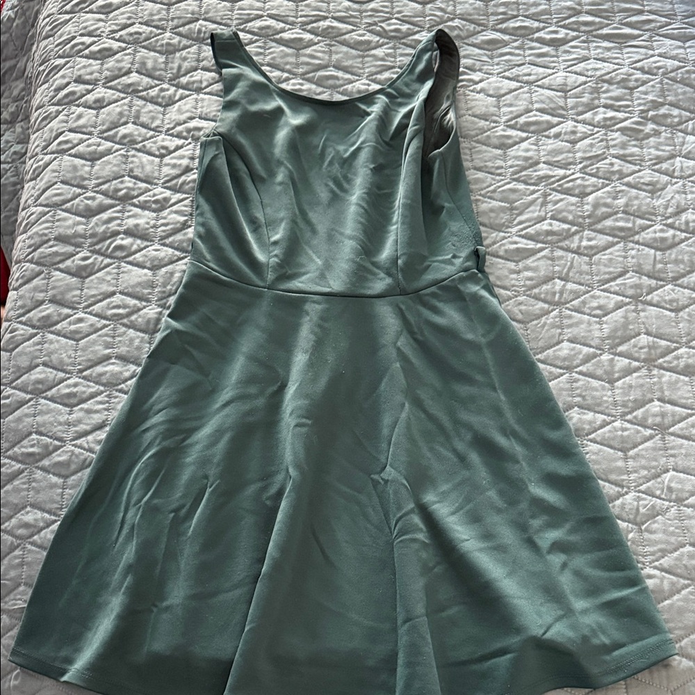 Casual Teal Sleeveless Dress